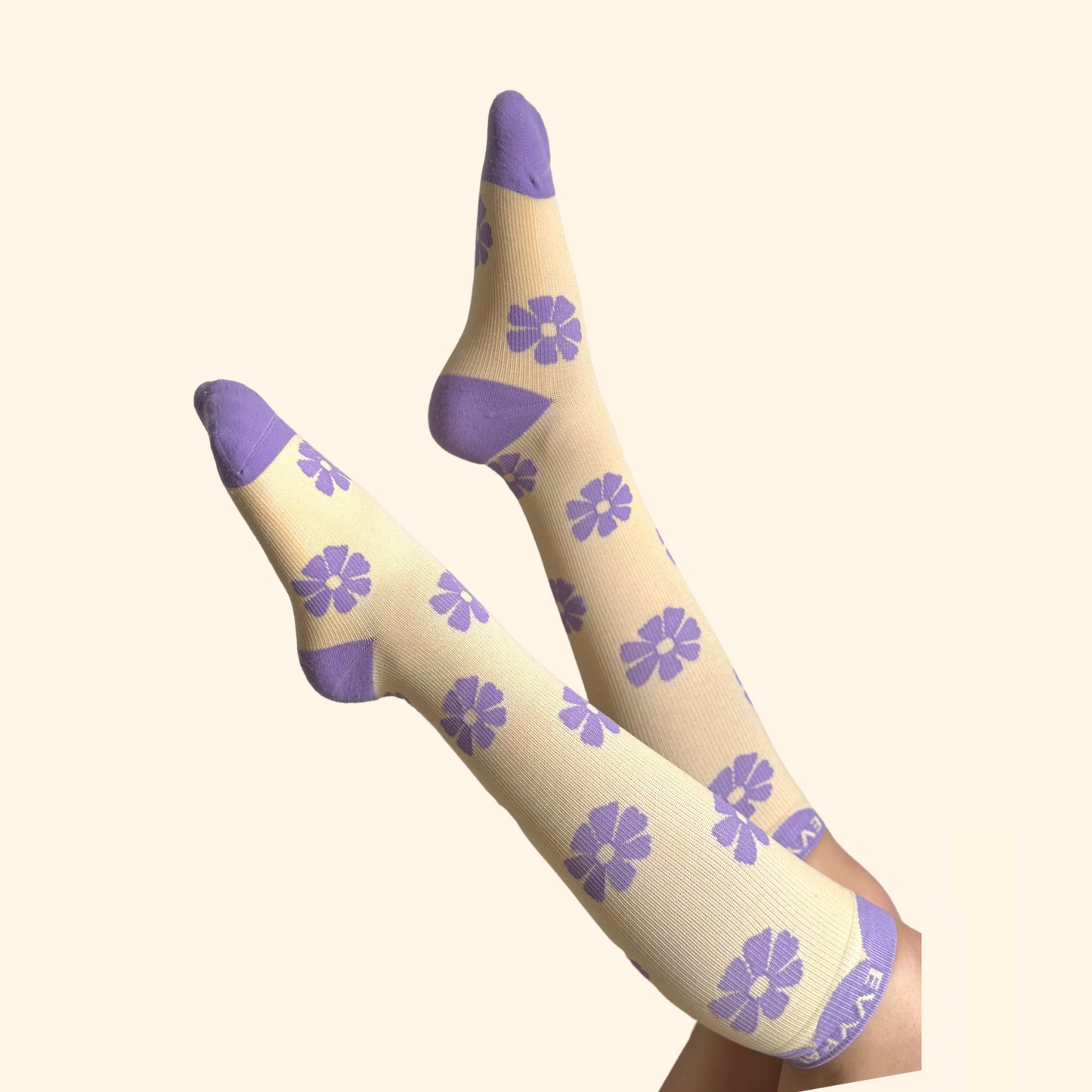 Pastel Petal Compression Socks