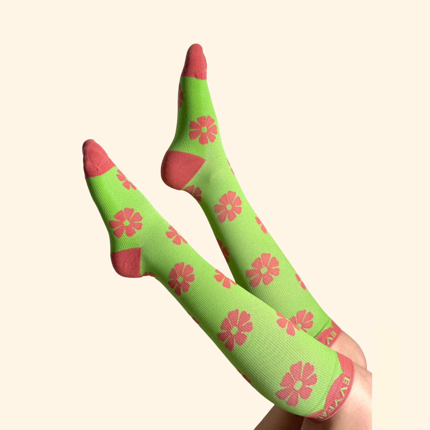 Peachy Petal Compression Socks