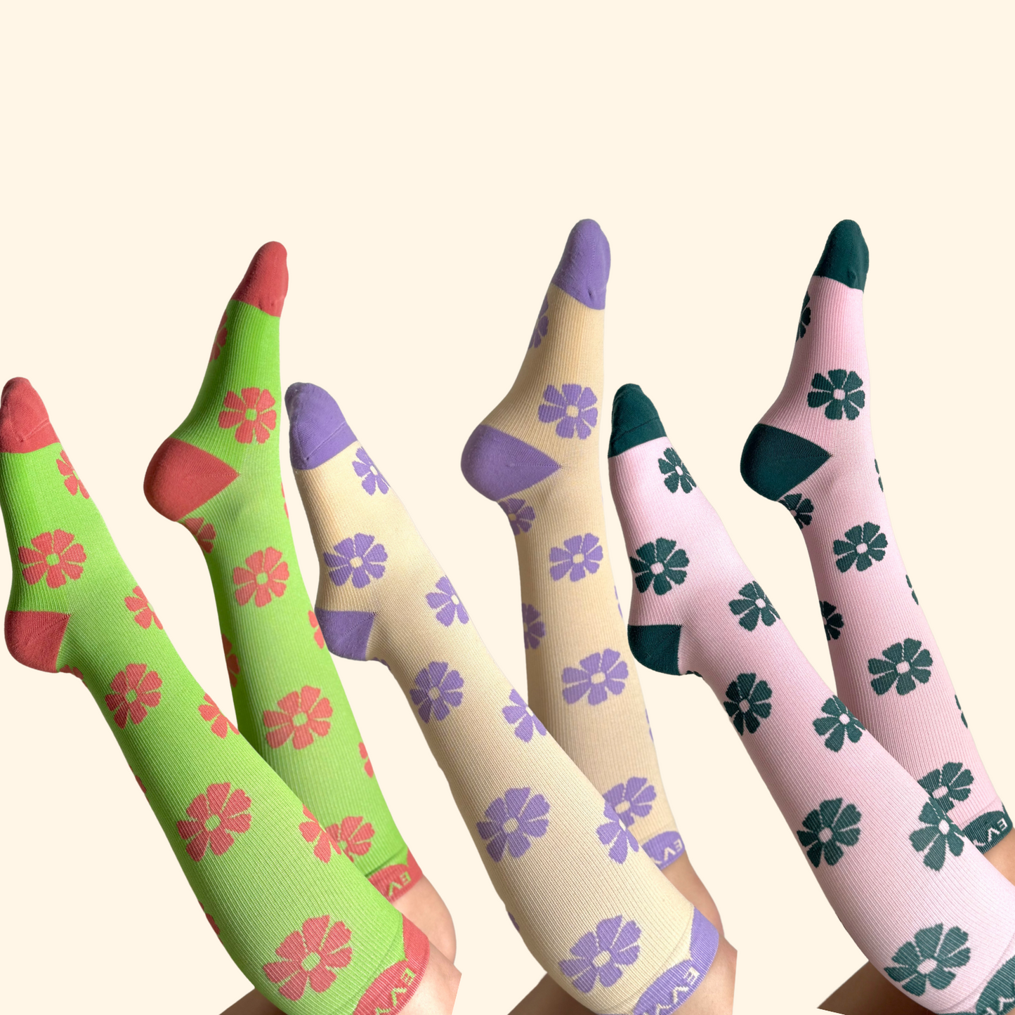 3-Pack Petal Compression Socks